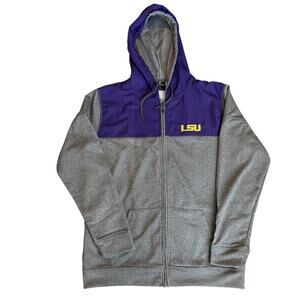 Colosseum Gray/Purple LSU Tigers, Full Zip Up Hooded Jacket- L